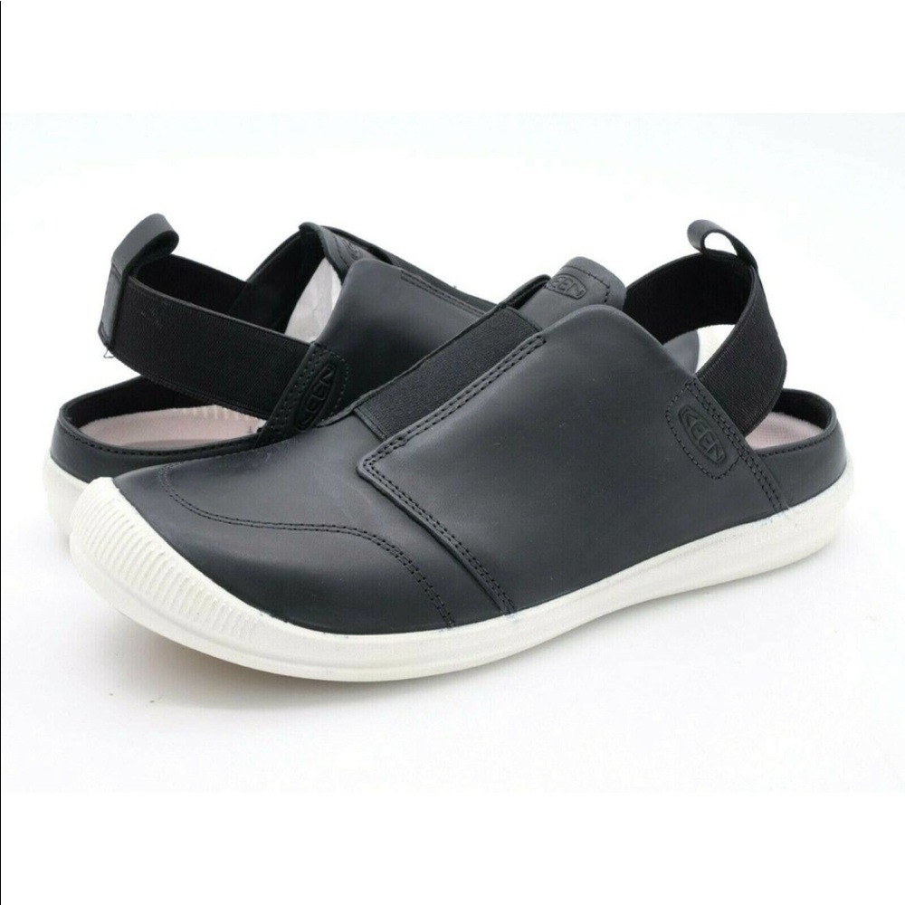 Keen Women 9W Iris Lorelai II Black Leather Closed Toe Slingback Sandal EUR 39.5